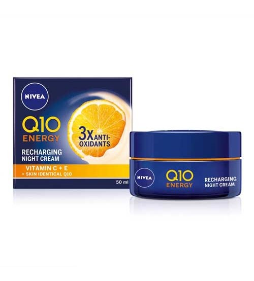 Nivea Q10 energy recharging face night cream with vitamin C 50ml